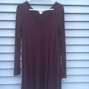 NWOT Garage Maroon Long Sleeve Dress